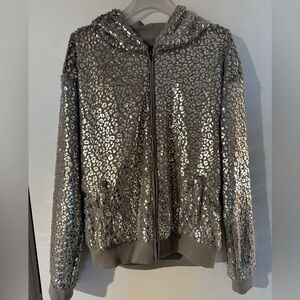 Victoria's Secret Women's Grey and Silver Jacket Medium